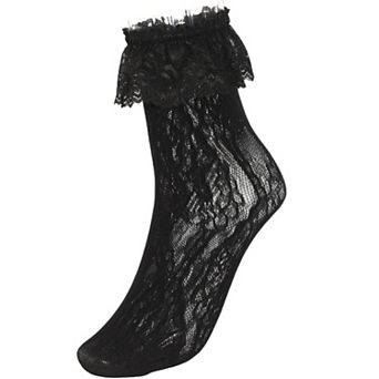 Avidlove Women Ruffle Cuff Lace Anklet Socks Lolita Lacy Casual Socks for Dates Parties