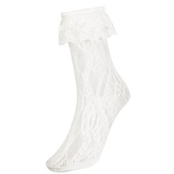 Avidlove Women Ruffle Cuff Lace Anklet Socks Lolita Lacy Casual Socks for Dates Parties