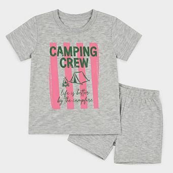 Camping Crew Stripes - Toddler Crew Shorts Set