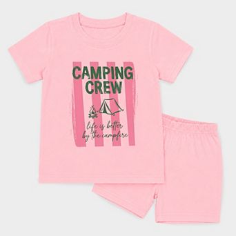 Camping Crew Stripes - Toddler Crew Shorts Set