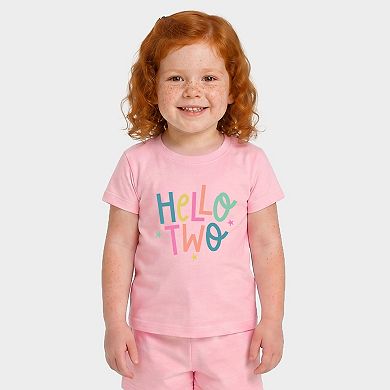 Hello Two Stars - Toddler Crew Shorts Set