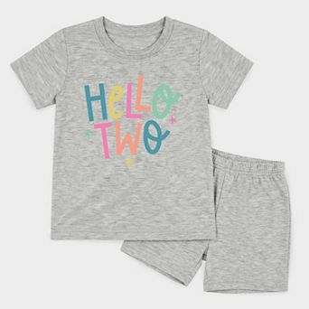 Hello Two Stars - Toddler Crew Shorts Set