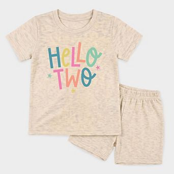 Hello Two Stars - Toddler Crew Shorts Set