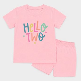 Hello Two Stars - Toddler Crew Shorts Set