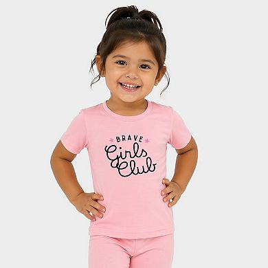 Brave Girls Club Cursive - Toddler Crew Shorts Set