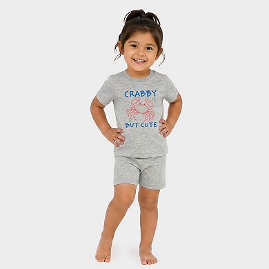 Crabby But Cute - Toddler Crew Shorts Set