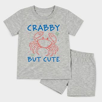 Crabby But Cute - Toddler Crew Shorts Set