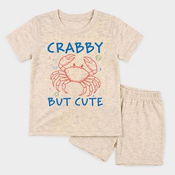 Crabby But Cute - Toddler Crew Shorts Set