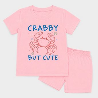 Crabby But Cute - Toddler Crew Shorts Set