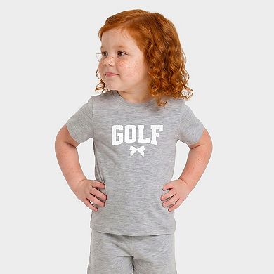 Golf Arched Bow - Toddler Crew Shorts Set
