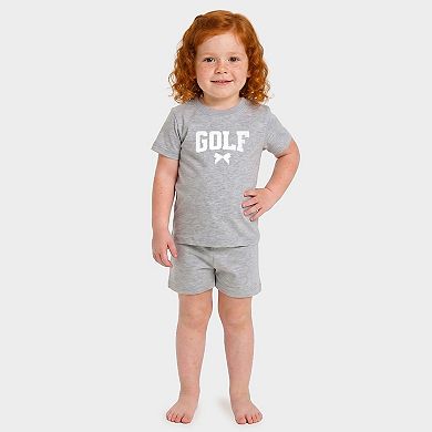 Golf Arched Bow - Toddler Crew Shorts Set