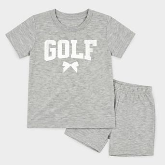 Golf Arched Bow - Toddler Crew Shorts Set