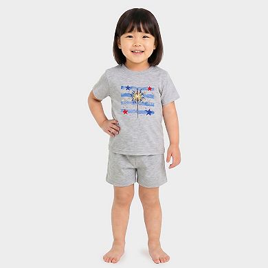Sparkler Stripes - Toddler Crew Shorts Set