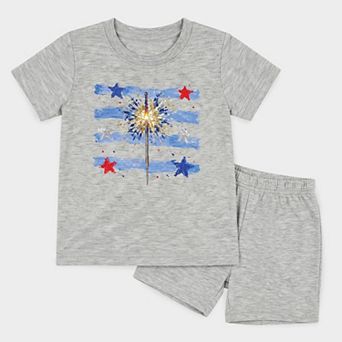 Sparkler Stripes - Toddler Crew Shorts Set