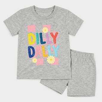 Dilly Dally Checkered - Toddler Crew Shorts Set