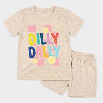 Dilly Dally Checkered - Toddler Crew Shorts Set