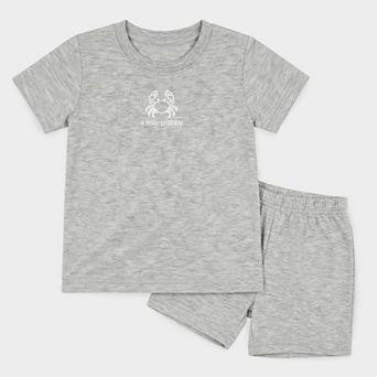 A Little Crabby Outline - Toddler Crew Shorts Set