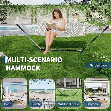 2 Person Portable Double Hammock for Outdoor with Pillow, Heavy Duty Portable Hammock