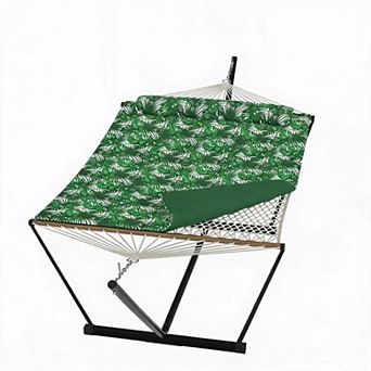 2 Person Portable Double Hammock for Outdoor with Pillow, Heavy Duty Portable Hammock