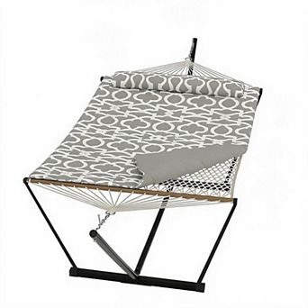2 Person Portable Double Hammock for Outdoor with Pillow, Heavy Duty Portable Hammock