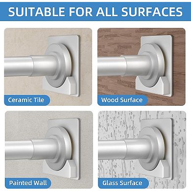 Shower Curtain Rod 32-80 Inches, Stainless Steel Adjustable Spring Tension Rods