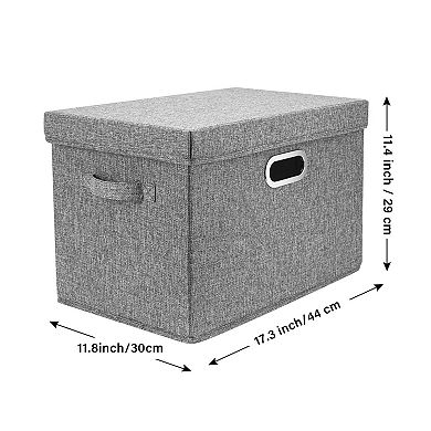 Collapsible Storage Bins With Lids Fabric Organizing Boxes Stackable Washable Foldable