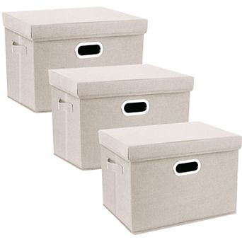 Collapsible Storage Bins With Lids Fabric Organizing Boxes Stackable Washable Foldable