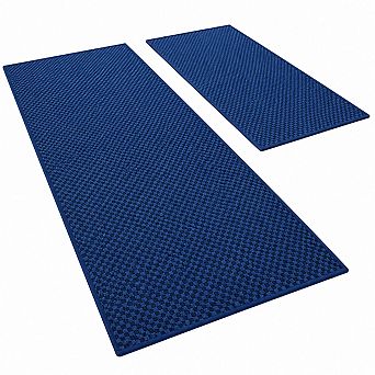 Non Slip Washable Absorbent Quick Dry Bathroom Rug Set Woven Texture Low Profile Floor Mats