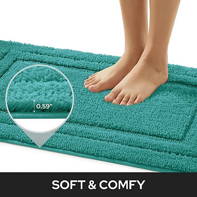 Microfiber Bathroom Rug Set Super Absorbent Non Slip Washable