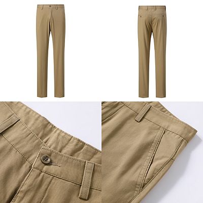 Men's Straight Leg Chino Pants - Breathable Casual Classic Fit