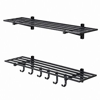 1' x 4' Bristol Garage Wall Mount Shelves - 2 Pack - Hammered Gray