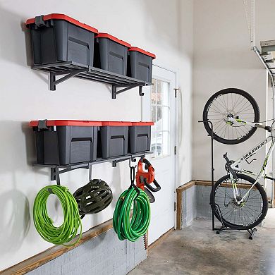 1' x 4' Bristol Garage Wall Mount Shelves - 2 Pack - Hammered Gray