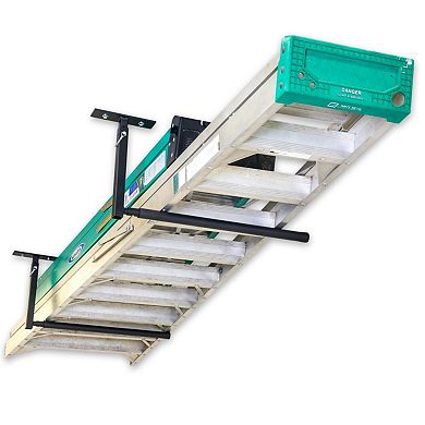 Hi-Port 2 Ladder Adjustable Ceiling Storage Rack - Single Sided - Holds 75 lbs