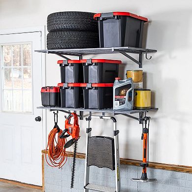 2' x 4' Bristol Garage Wall Mount Shelves - 2 Pack - Hammered Gray
