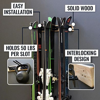 Burlington Ski Storage Rack - Holds 6 Pairs of Skis