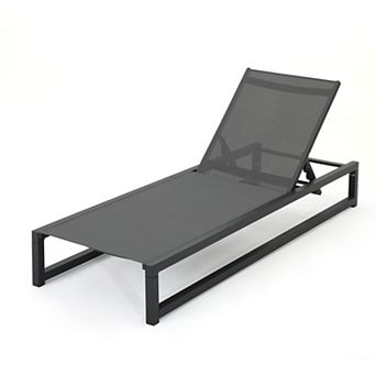 Pnronnc Adjustable Outdoor Chaise Lounge Aluminum Patio Pool Recliner Chair