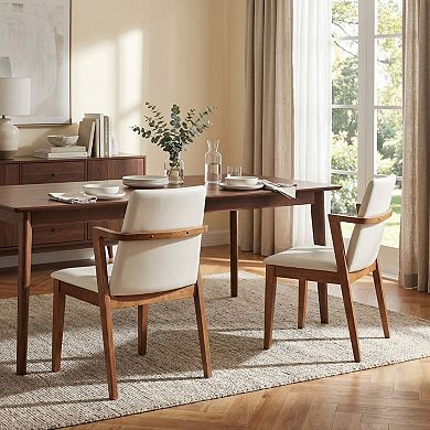 Pnronnc Dining Chairs Set of 2 Upholstered Armchairs with Wood Frame