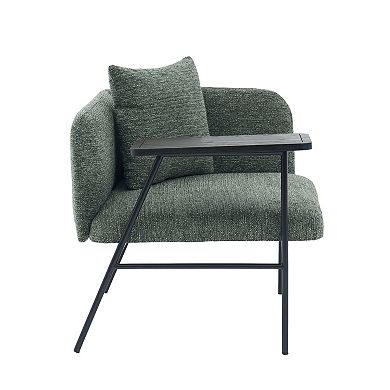 Pnronnc Upholstered Lounge Armchair with Side Table, Pillow and Storage Pocket