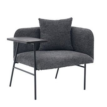 Pnronnc Upholstered Lounge Armchair with Side Table, Pillow and Storage Pocket