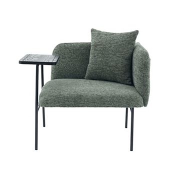 Pnronnc Upholstered Lounge Armchair with Side Table, Pillow and Storage Pocket