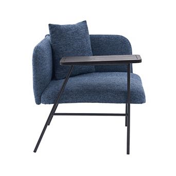 Pnronnc Upholstered Lounge Armchair with Side Table, Pillow and Storage Pocket