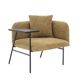 Pnronnc Upholstered Lounge Armchair with Side Table, Pillow and Storage Pocket