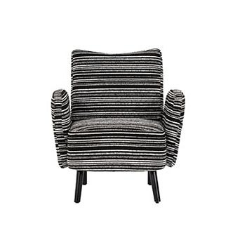 Pnronnc Upholstered Armchair Leisure Chair with Side Pocket and Solid Wood Legs