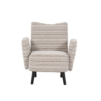 Pnronnc Upholstered Armchair Leisure Chair with Side Pocket and Solid Wood Legs