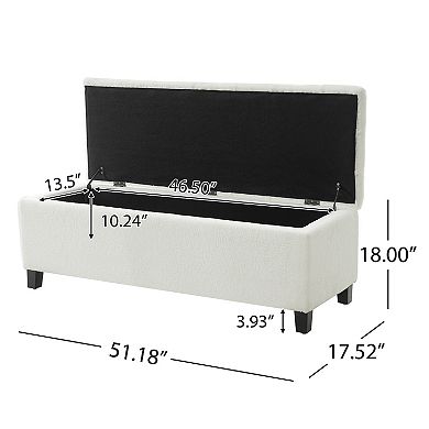 Christopher Knight Home Storage Ottoman Bench with Boucle Surface Soft Pressure Hinges