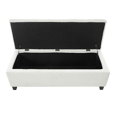 Christopher Knight Home Storage Ottoman Bench with Boucle Surface Soft Pressure Hinges