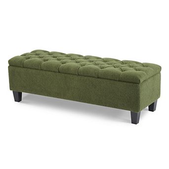 Christopher Knight Home Storage Ottoman Bench with Boucle Surface Soft Pressure Hinges