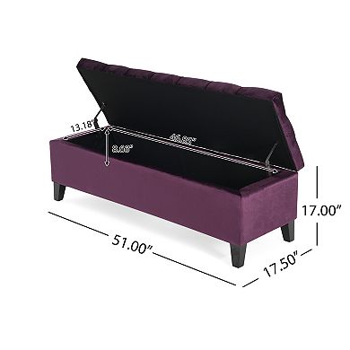Christopher Knight Home Storage Ottoman Bench with Button Tufting Soft-Close Pressure Hinges