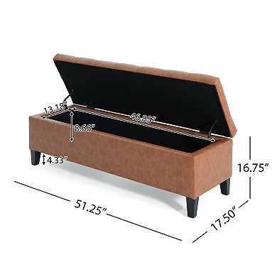 Christopher Knight Home Storage Ottoman Bench with Button Tufting Soft-Close Pressure Hinges