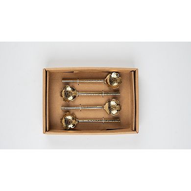 Flower Shaped Brass Cocktail Spoons
